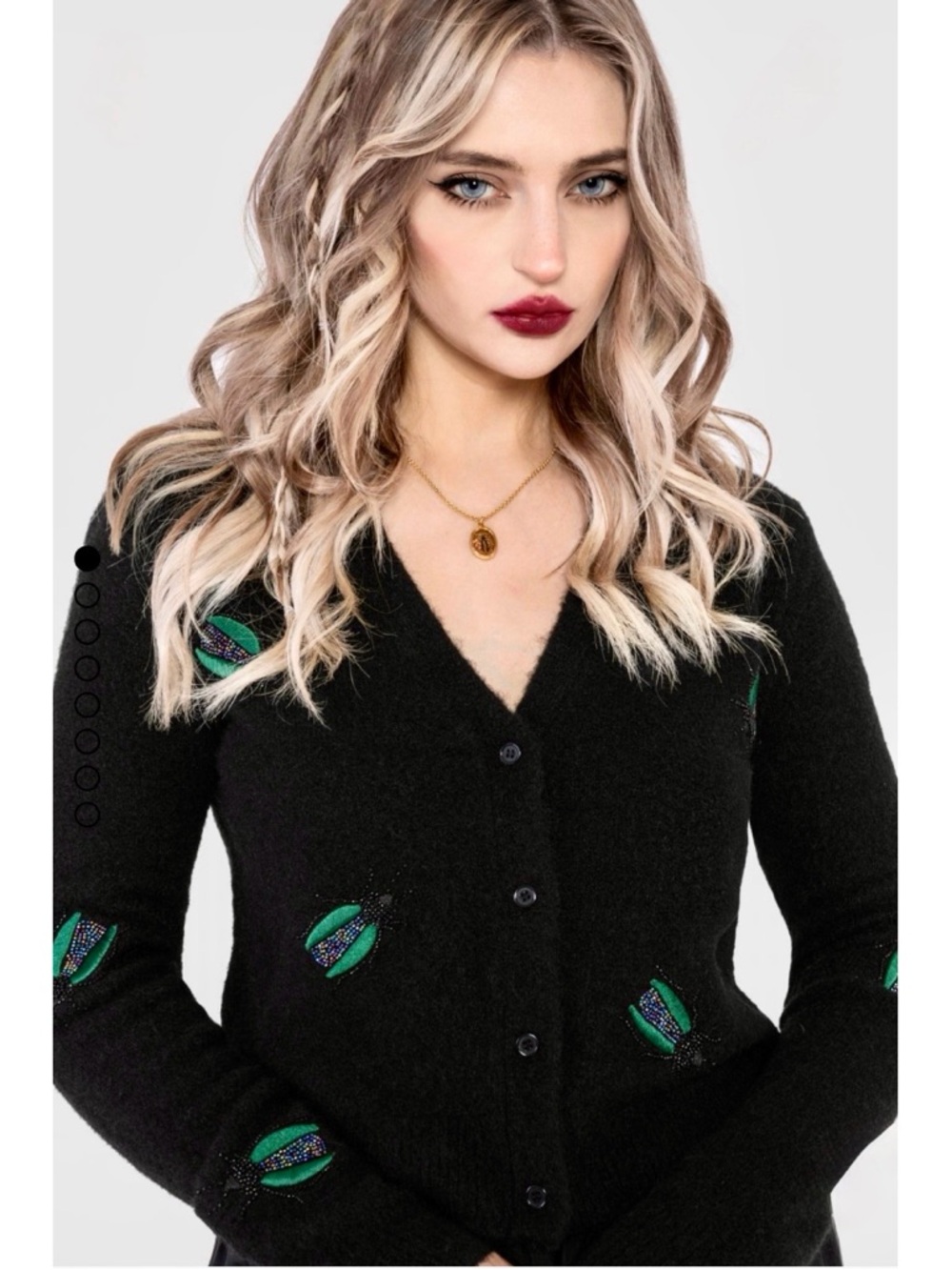 Disturbia | Lament Beaded Bug Embellished Knit Cardigan